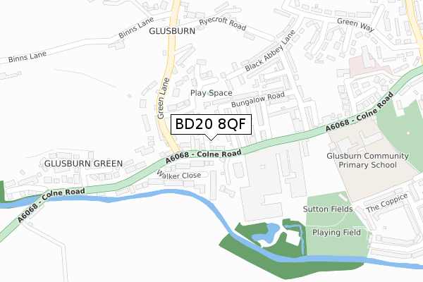 BD20 8QF map - large scale - OS Open Zoomstack (Ordnance Survey)