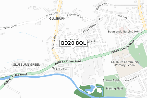 BD20 8QL map - large scale - OS Open Zoomstack (Ordnance Survey)