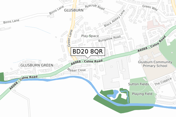 BD20 8QR map - large scale - OS Open Zoomstack (Ordnance Survey)