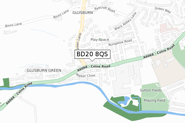 BD20 8QS map - large scale - OS Open Zoomstack (Ordnance Survey)