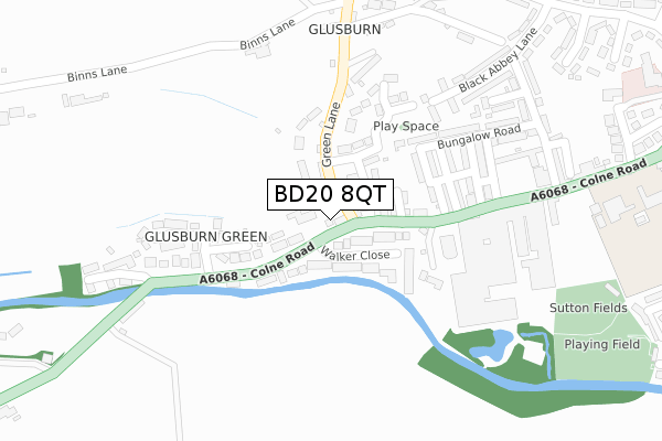 BD20 8QT map - large scale - OS Open Zoomstack (Ordnance Survey)