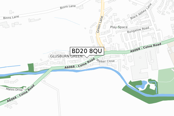 BD20 8QU map - large scale - OS Open Zoomstack (Ordnance Survey)