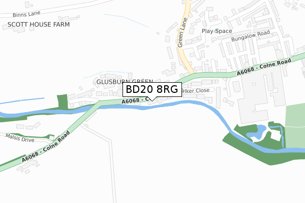 BD20 8RG map - large scale - OS Open Zoomstack (Ordnance Survey)