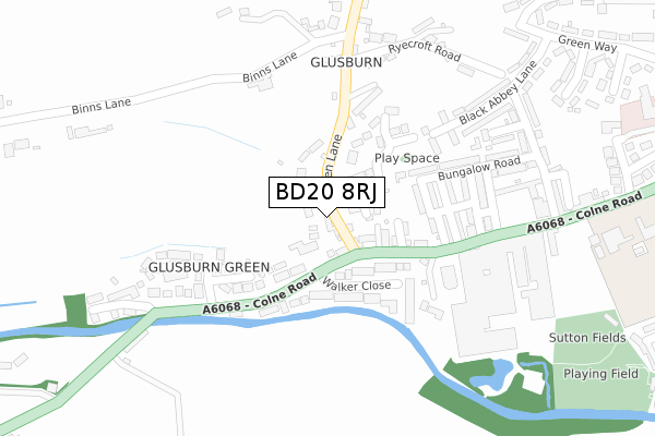 BD20 8RJ map - large scale - OS Open Zoomstack (Ordnance Survey)