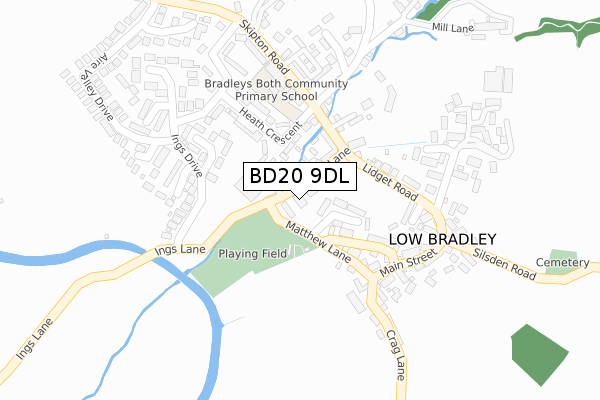 BD20 9DL map - large scale - OS Open Zoomstack (Ordnance Survey)