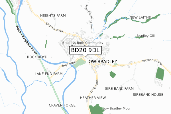 BD20 9DL map - small scale - OS Open Zoomstack (Ordnance Survey)