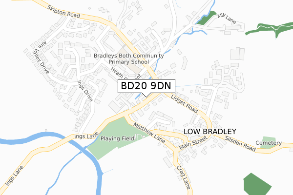 BD20 9DN map - large scale - OS Open Zoomstack (Ordnance Survey)