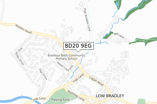 BD20 9EG map - large scale - OS Open Zoomstack (Ordnance Survey)