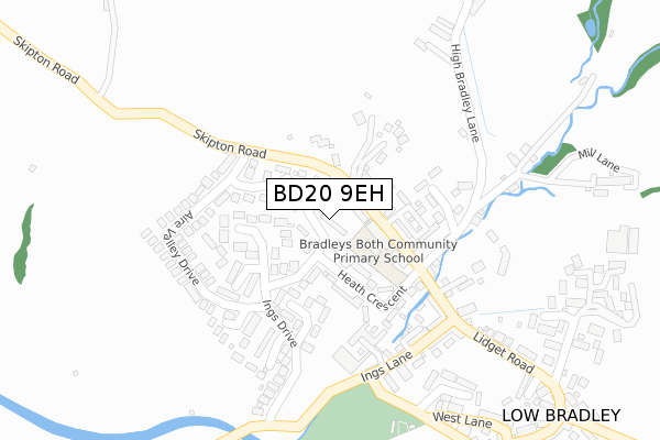 BD20 9EH map - large scale - OS Open Zoomstack (Ordnance Survey)