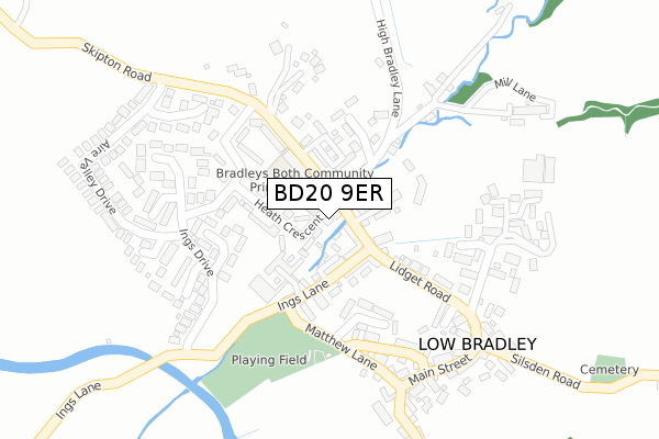 BD20 9ER map - large scale - OS Open Zoomstack (Ordnance Survey)