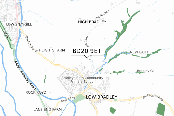 BD20 9ET map - small scale - OS Open Zoomstack (Ordnance Survey)