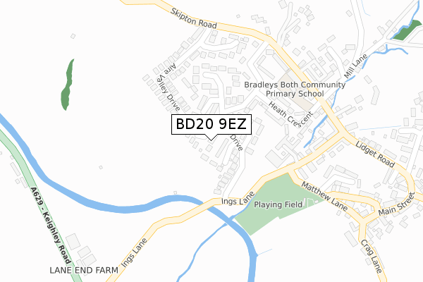 BD20 9EZ map - large scale - OS Open Zoomstack (Ordnance Survey)