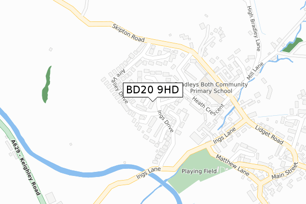 BD20 9HD map - large scale - OS Open Zoomstack (Ordnance Survey)