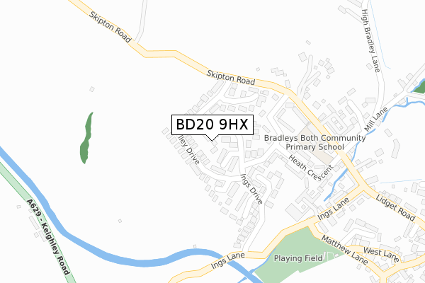 BD20 9HX map - large scale - OS Open Zoomstack (Ordnance Survey)