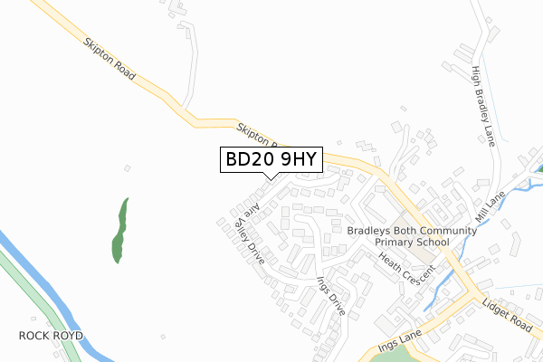 BD20 9HY map - large scale - OS Open Zoomstack (Ordnance Survey)