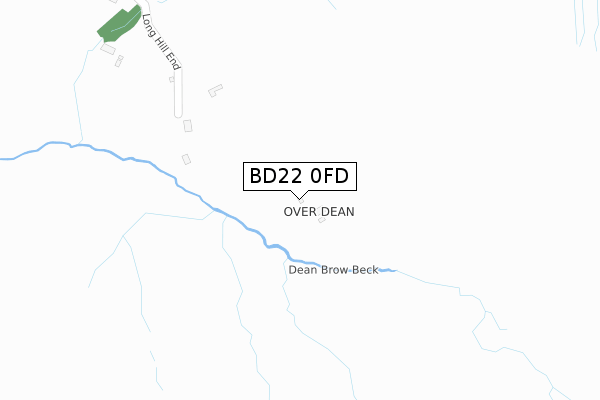 BD22 0FD map - large scale - OS Open Zoomstack (Ordnance Survey)