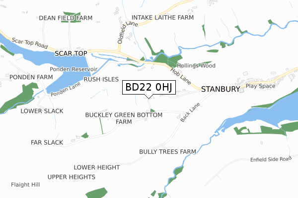 BD22 0HJ map - small scale - OS Open Zoomstack (Ordnance Survey)