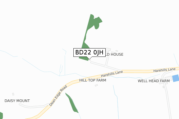 BD22 0JH map - large scale - OS Open Zoomstack (Ordnance Survey)