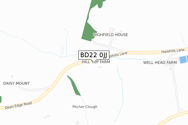 BD22 0JJ map - large scale - OS Open Zoomstack (Ordnance Survey)