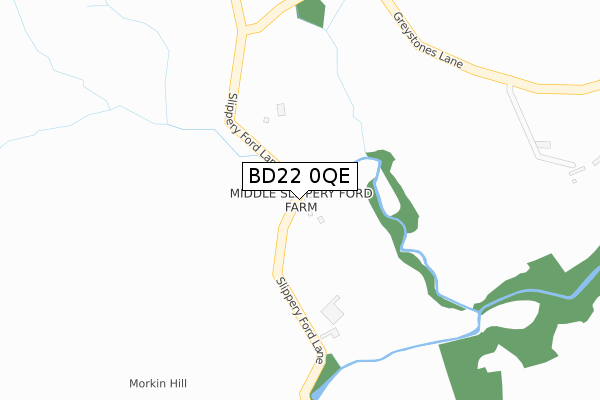 BD22 0QE map - large scale - OS Open Zoomstack (Ordnance Survey)