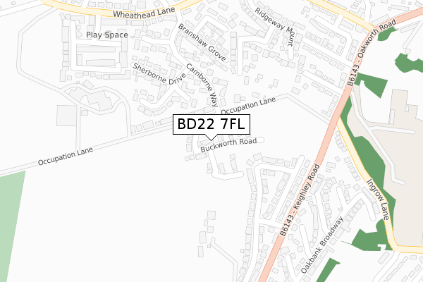 BD22 7FL map - large scale - OS Open Zoomstack (Ordnance Survey)