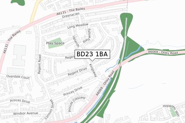 BD23 1BA map - large scale - OS Open Zoomstack (Ordnance Survey)