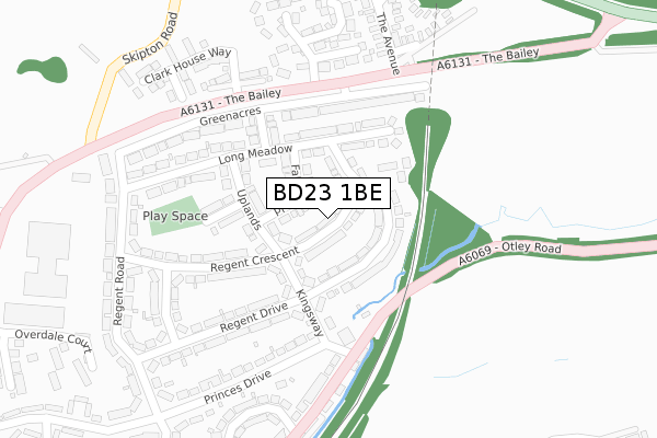 BD23 1BE map - large scale - OS Open Zoomstack (Ordnance Survey)