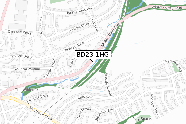 BD23 1HG map - large scale - OS Open Zoomstack (Ordnance Survey)