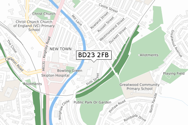 BD23 2FB map - large scale - OS Open Zoomstack (Ordnance Survey)