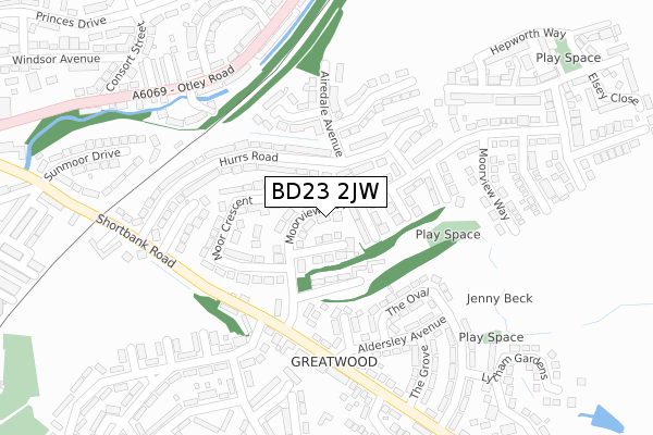 BD23 2JW map - large scale - OS Open Zoomstack (Ordnance Survey)