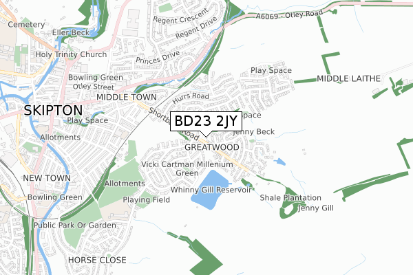 BD23 2JY map - small scale - OS Open Zoomstack (Ordnance Survey)