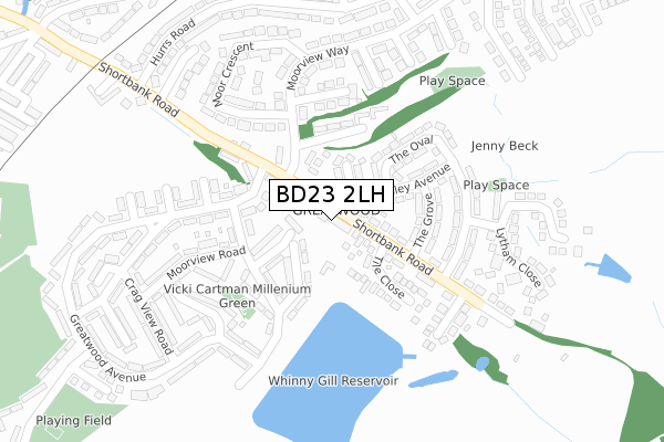 BD23 2LH map - large scale - OS Open Zoomstack (Ordnance Survey)