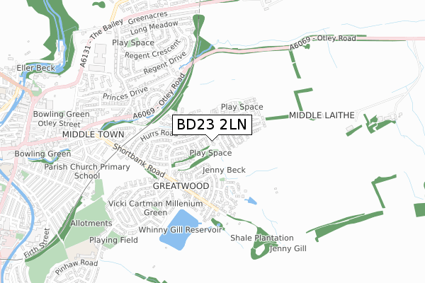 BD23 2LN map - small scale - OS Open Zoomstack (Ordnance Survey)