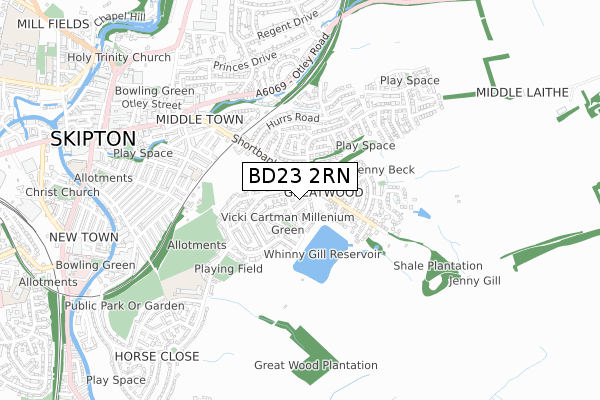 BD23 2RN map - small scale - OS Open Zoomstack (Ordnance Survey)