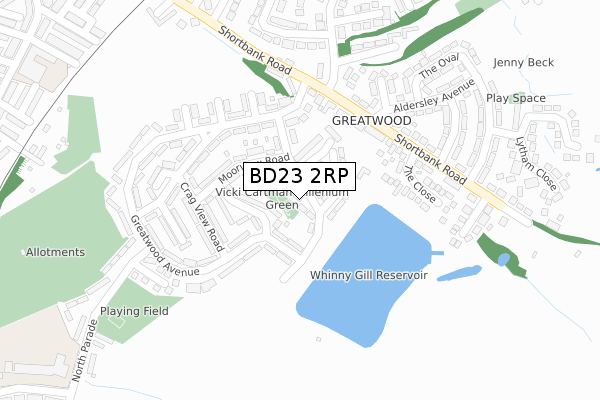 BD23 2RP map - large scale - OS Open Zoomstack (Ordnance Survey)