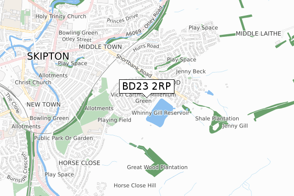 BD23 2RP map - small scale - OS Open Zoomstack (Ordnance Survey)