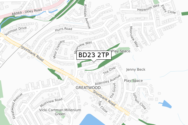 BD23 2TP map - large scale - OS Open Zoomstack (Ordnance Survey)