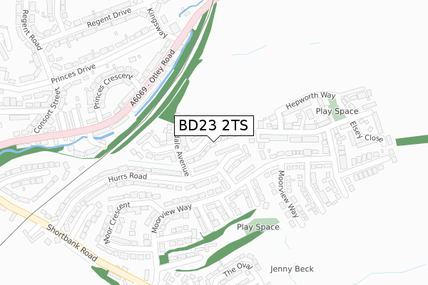 BD23 2TS map - large scale - OS Open Zoomstack (Ordnance Survey)