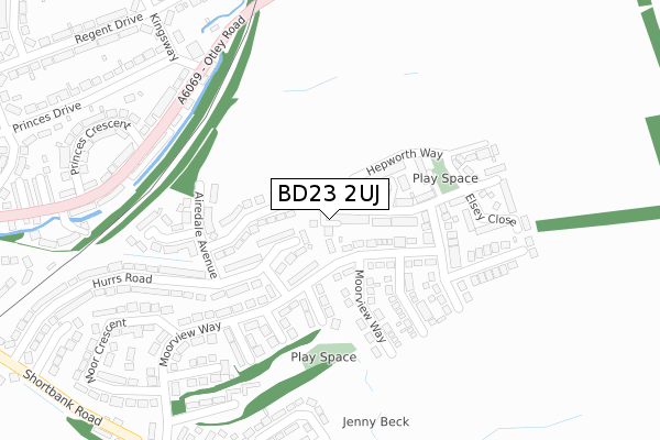 BD23 2UJ map - large scale - OS Open Zoomstack (Ordnance Survey)