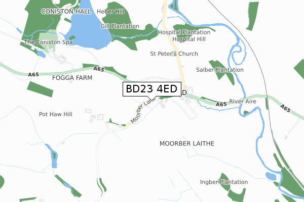 BD23 4ED map - small scale - OS Open Zoomstack (Ordnance Survey)