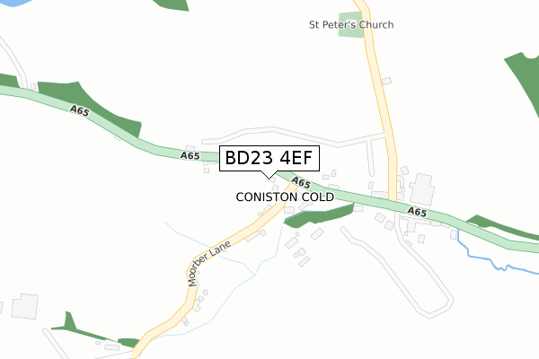 BD23 4EF map - large scale - OS Open Zoomstack (Ordnance Survey)