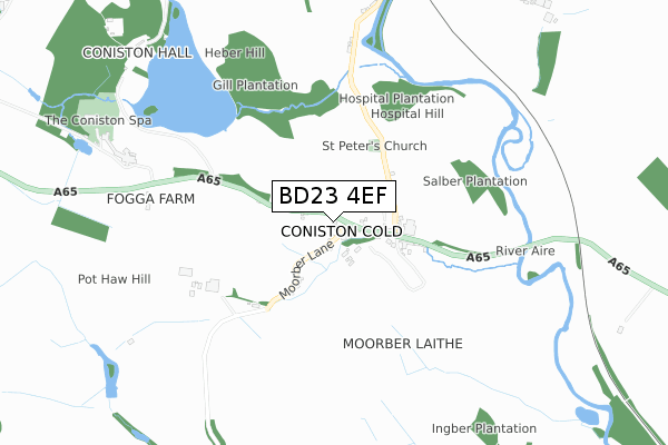 BD23 4EF map - small scale - OS Open Zoomstack (Ordnance Survey)