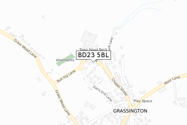 BD23 5BL map - large scale - OS Open Zoomstack (Ordnance Survey)