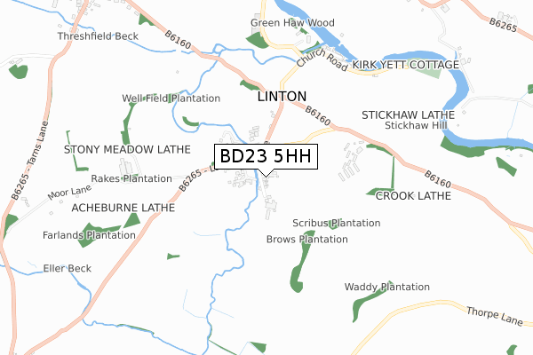 BD23 5HH map - small scale - OS Open Zoomstack (Ordnance Survey)