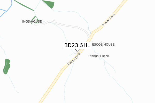 BD23 5HL map - large scale - OS Open Zoomstack (Ordnance Survey)