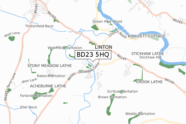 BD23 5HQ map - small scale - OS Open Zoomstack (Ordnance Survey)