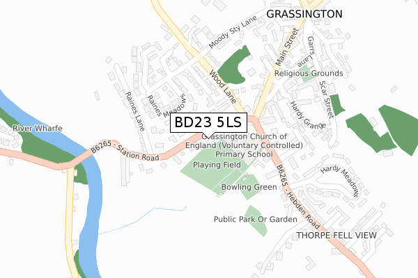 BD23 5LS map - large scale - OS Open Zoomstack (Ordnance Survey)