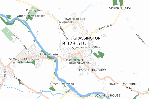 BD23 5LU map - small scale - OS Open Zoomstack (Ordnance Survey)