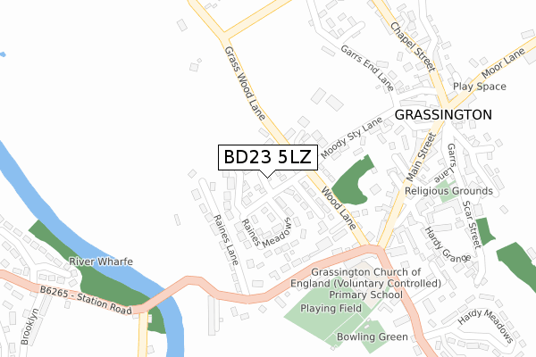 BD23 5LZ map - large scale - OS Open Zoomstack (Ordnance Survey)