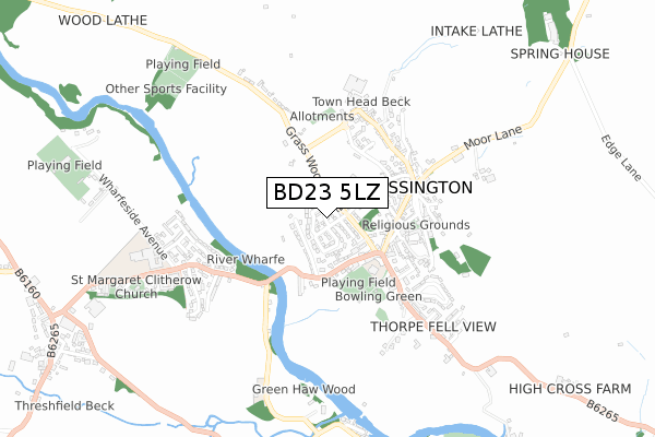 BD23 5LZ map - small scale - OS Open Zoomstack (Ordnance Survey)